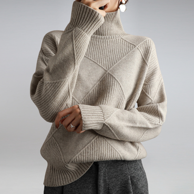 Célia - Pull Col Roulé en Cachemire Luxueux