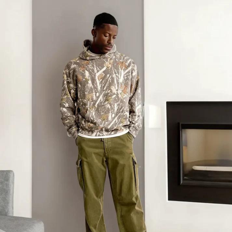 Camille - Sweat à capuche imprimés Camo