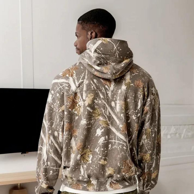 Camille - Sweat à capuche imprimés Camo