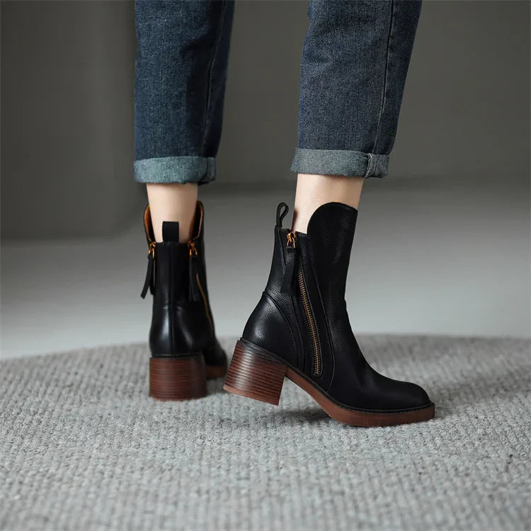 Danielle - Bottes élégantes en Cuir