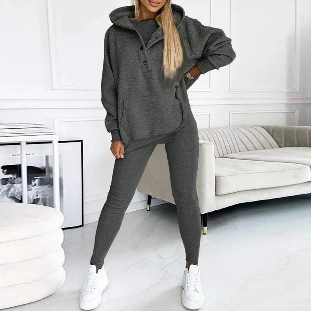 Élise™ - Ensemble Deux Pièces en Coton avec Hoodie