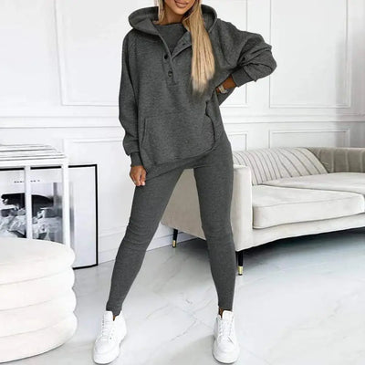 Élise™ - Ensemble Deux Pièces en Coton avec Hoodie