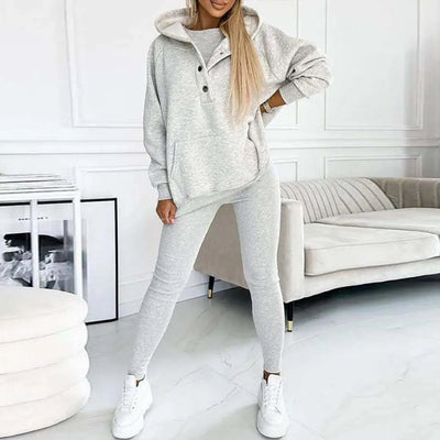 Élise™ - Ensemble Deux Pièces en Coton avec Hoodie