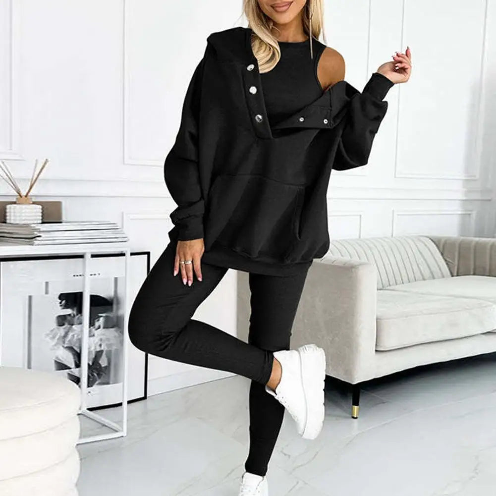 Élise™ - Ensemble Deux Pièces en Coton avec Hoodie