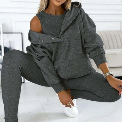 Élise™ - Ensemble Deux Pièces en Coton avec Hoodie